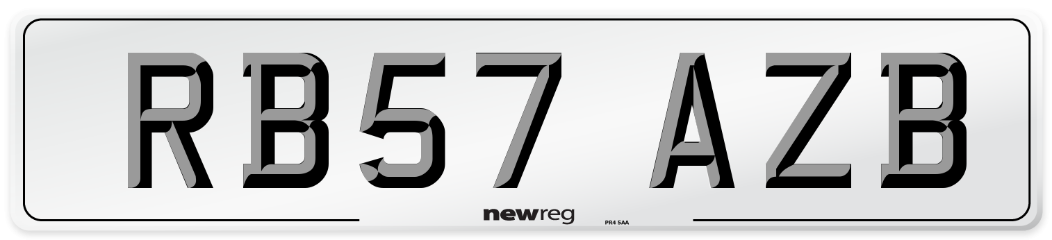 RB57 AZB Number Plate from New Reg